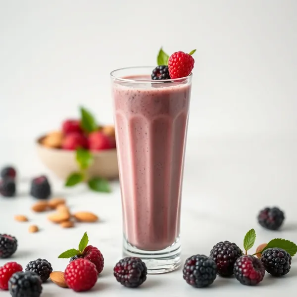 Smoothie Antioxidante de Amora e Leite de Amêndoa
