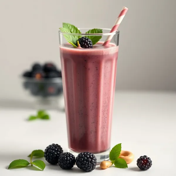 Smoothie Antioxidante de Amora e Leite de Caju