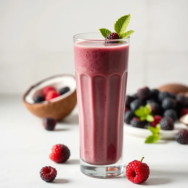 Smoothie Antioxidante de Amora e Água de Coco