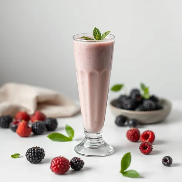 Antioxidant Schwarzbeeren Erbsenmilch Smoothie