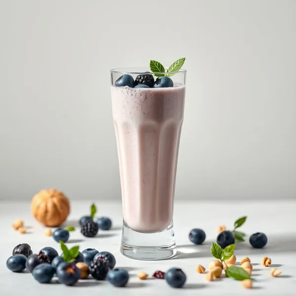 Batido Antioxidante de Arándanos y Leche de Pistacho