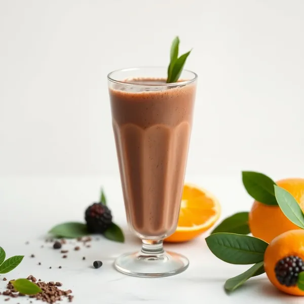 Smoothie Antioxidante de Cacau e Suco de Laranja
