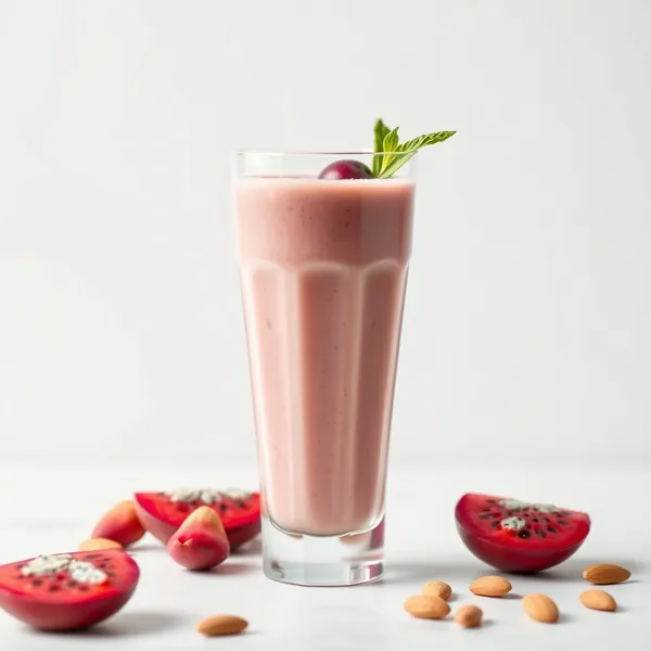 Smoothie Antiossidante di Frutta Drago, Mandorla e Latte di Cocco