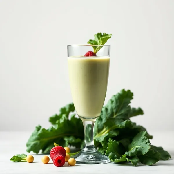 Batido Antioxidante de Col Rizada y Leche de Guisante