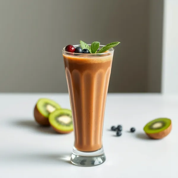 Smoothie mit Kiwi und Eiskaffee