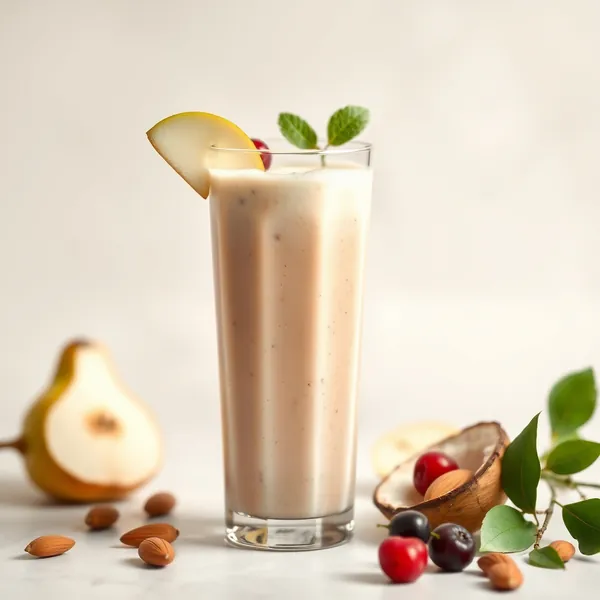 Smoothie Antiossidante Pera Mandorla Latte di Cocco
