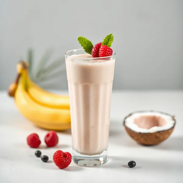 Smoothie de Protéine Antioxydante avec Eau de Coco