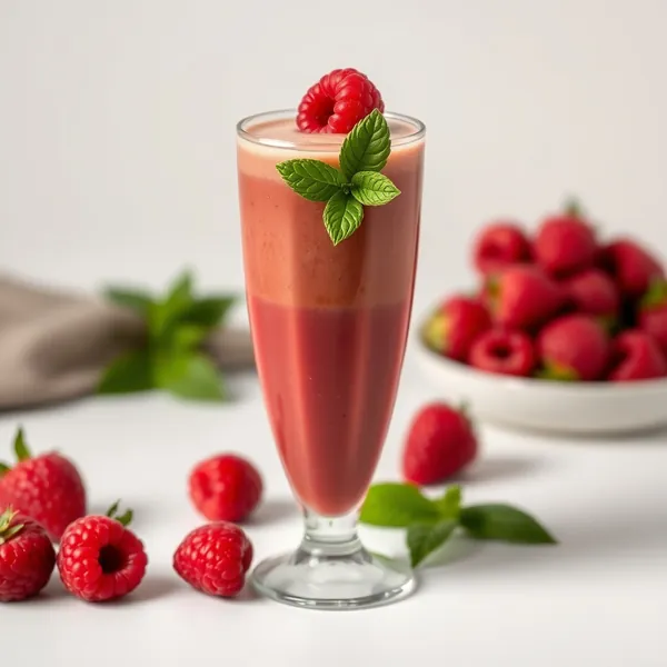Smoothie au Café Froid aux Framboises Antioxydantes