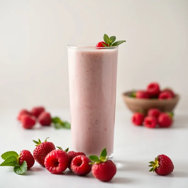 Antioxidativer Himbeer-Kefir-Milch-Smoothie