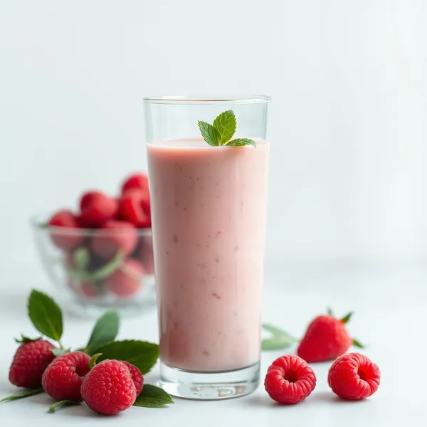 Batido Antioxidante de Frambuesa y Leche de Guisante