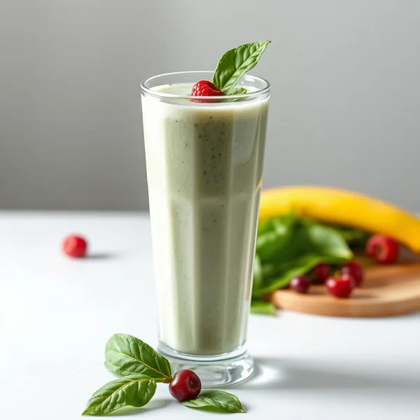 Antioxidativer Spinat-Reis-Milch-Smoothie
