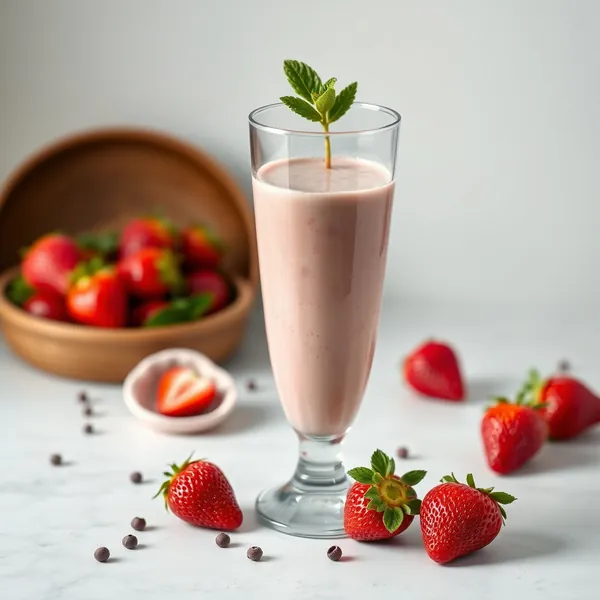 Smoothie Antioxidante de Morango e Leite de Cânhamo