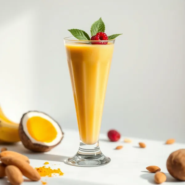 Smoothie Antiossidante con Curcuma, Mandorla e Latte di Cocco