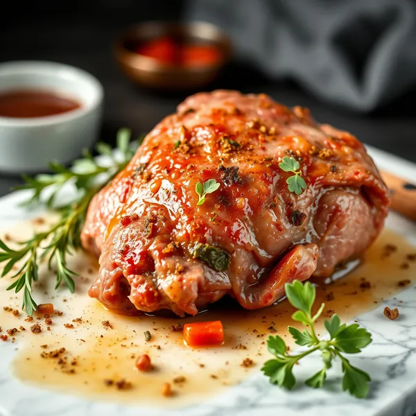 Geschmorter Wildschweinschenkel
