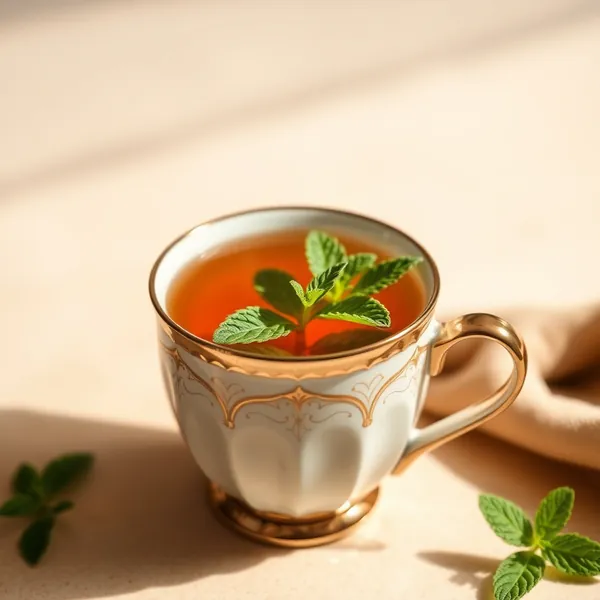 Brewed Hot Peppermint Tea