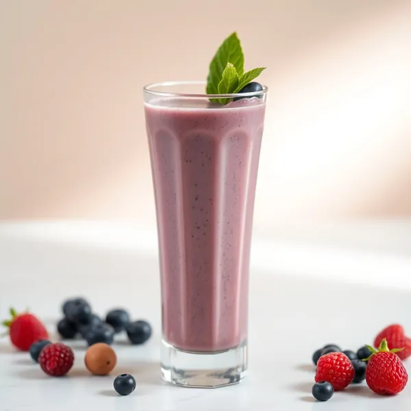 Kühler Açaí-Haselnuss-Milch-Smoothie