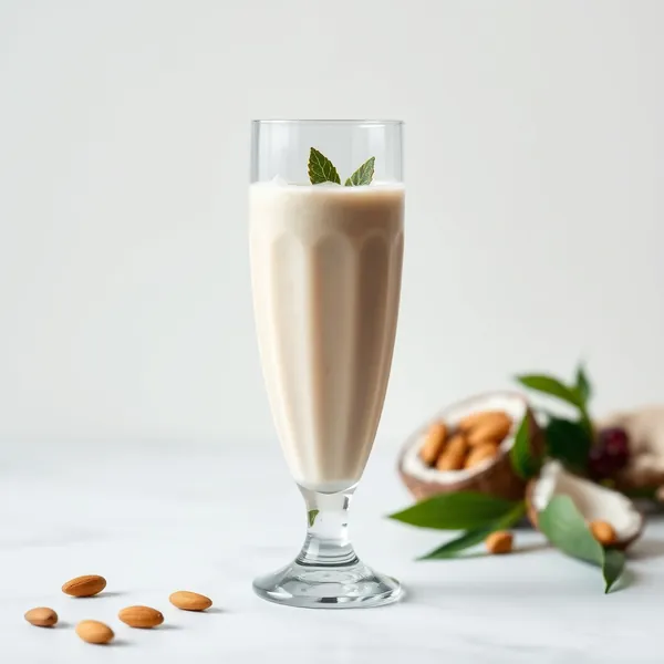 Kühler Mandelbutter-Kokosmilch-Smoothie