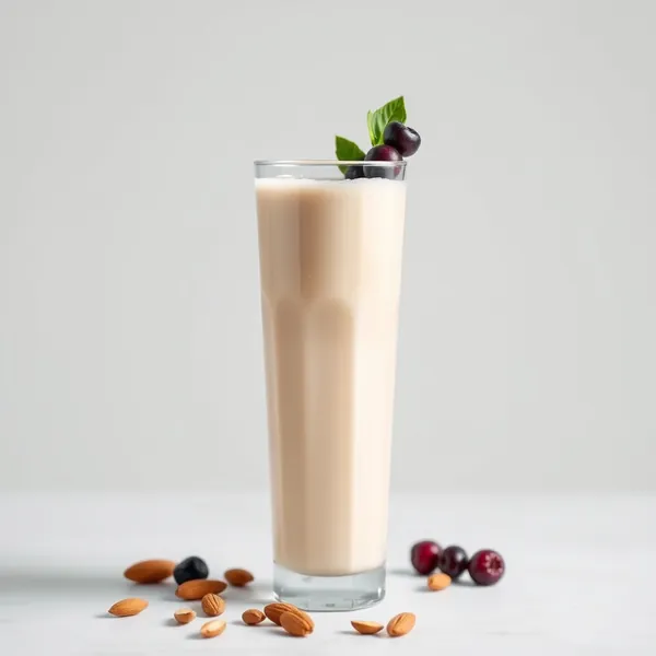 Smoothie Frio de Manteiga de Amêndoa e Leite de Ervilha