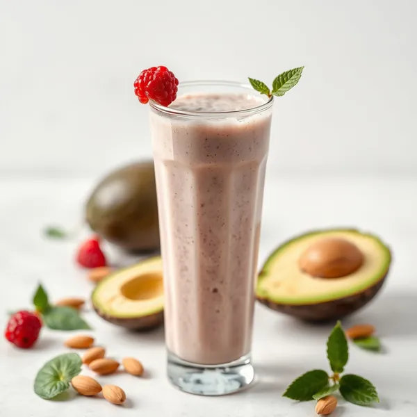 Batido Frío de Aguacate, Almendra y Leche de Coco