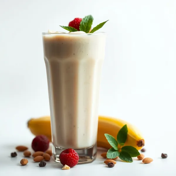 Chilled Banana Almond Coconut Milk Smoothie