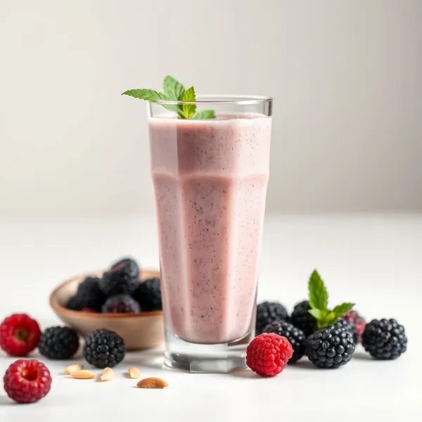 Smoothie di More, Mandorle e Latte di Cocco Freddo