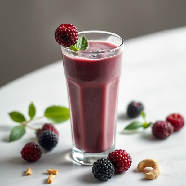 Smoothie de Mûres et Lait de Cajou
