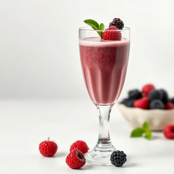 Smoothie de Iogurte Grego com Moras Frias