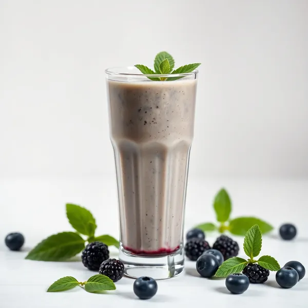 Smoothie de Chá Matcha com Mirtilo Frio