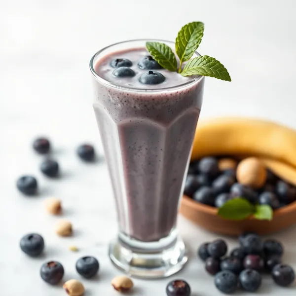 Smoothie de Myrtille et Lait de Pistache Froid