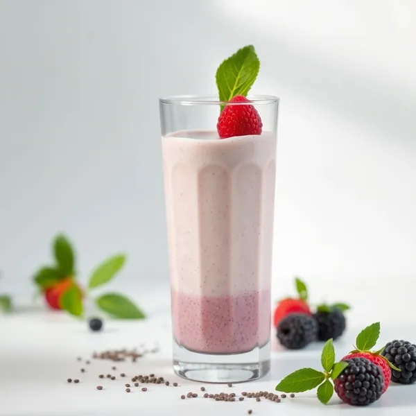 Smoothie au Yaourt Grec et Graines de Chia Froid