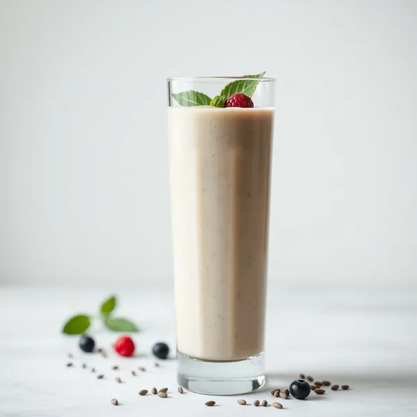 Chilled Chia Seed Soy Milk Smoothie