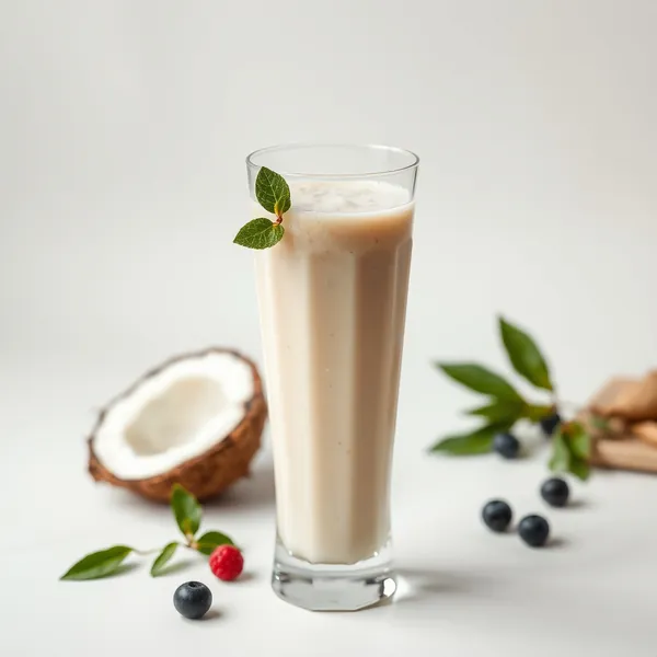 Smoothie aus Dinkel- und Kokosmilch kalt