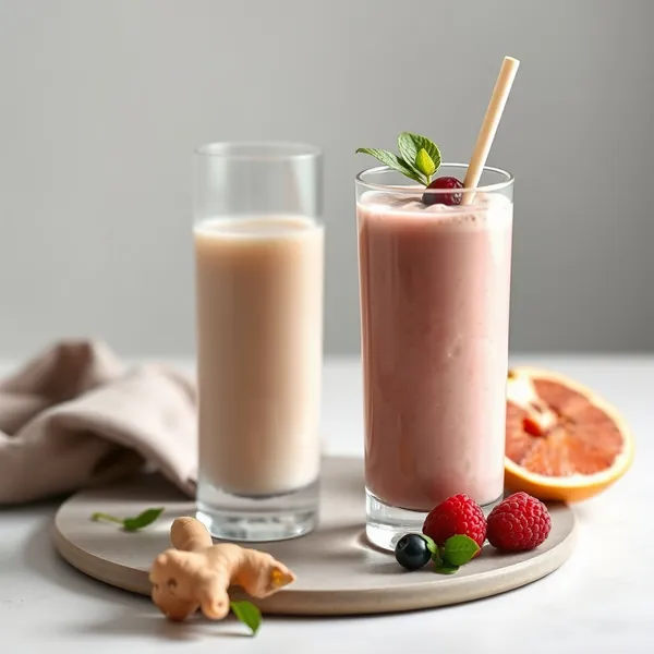 Smoothie au Lait d'Épeautre et Gingembre Froid
