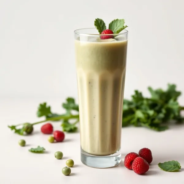 Batido de Col Rizada y Leche de Guisante Fría