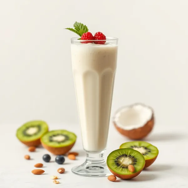 Kiwi Mandel und Kokosmilch Smoothie Kalt