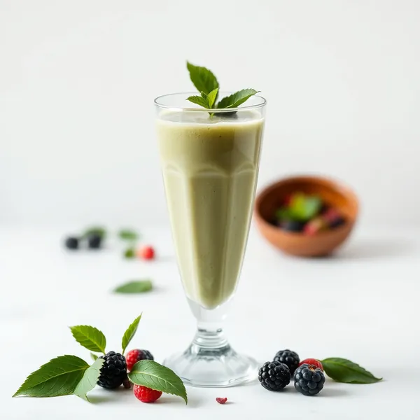 Kühler Matcha Hanfmilch Smoothie