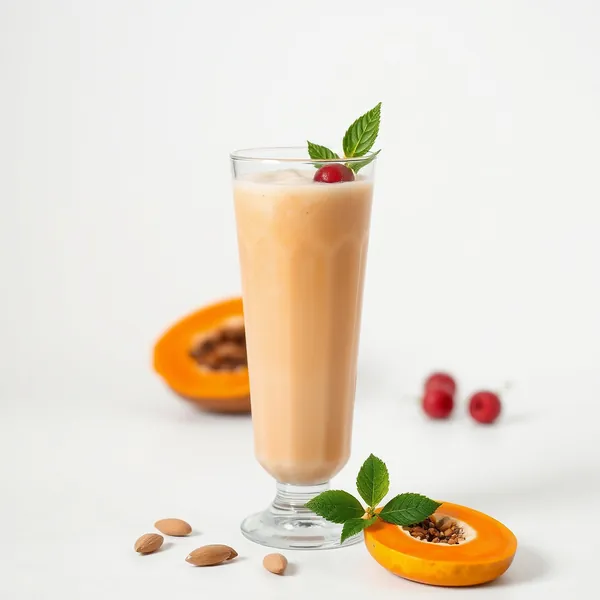 Chilled Papaya Almond Coconut Milk Smoothie