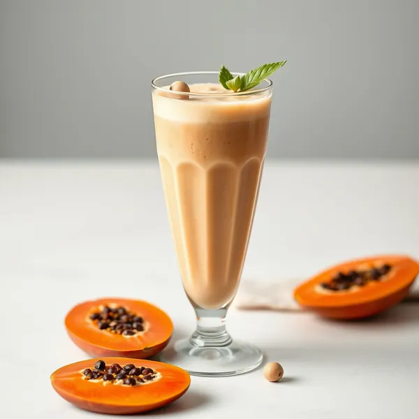 Smoothie de Papaye et Lait de Noisette Froid