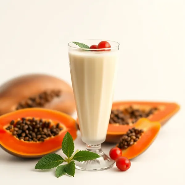 Chilled Papaya Rice Milk Smoothie