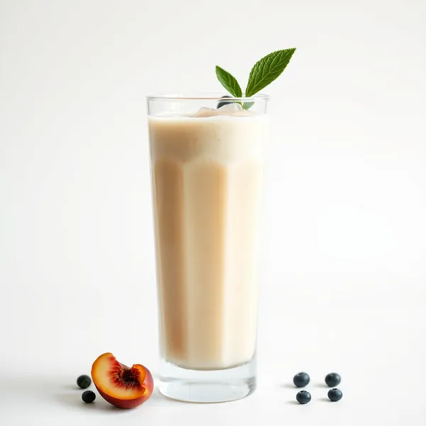 Smoothie mit Pfirsich und Erbsenmilch Kalt