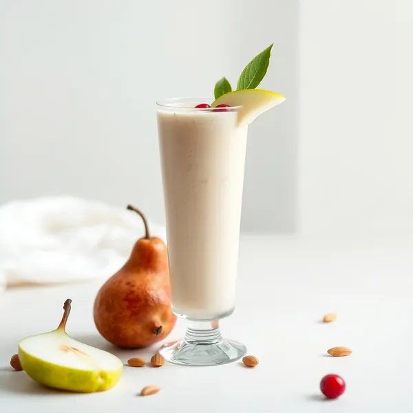 Smoothie aus Birne, Mandel und Kokosmilch