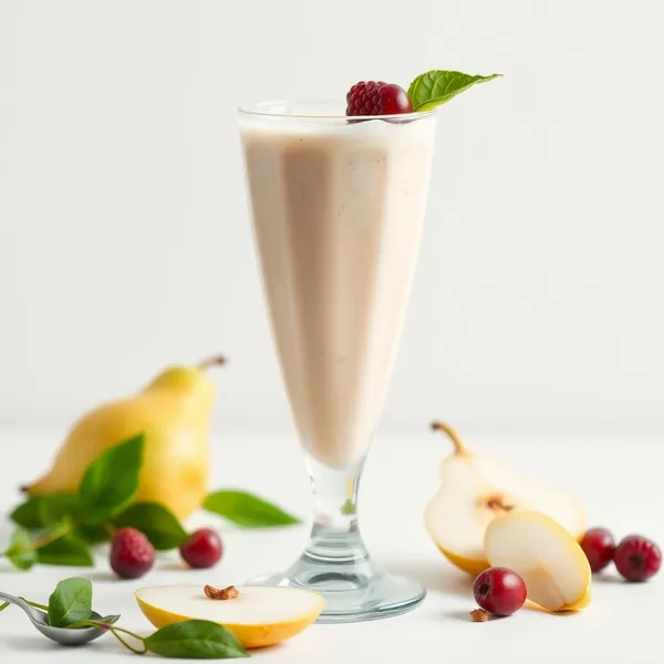 Batido de Pera y Leche de Guisante Fría