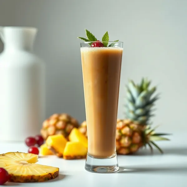 Chilled Pineapple Cold Brew Coffee Smoothie