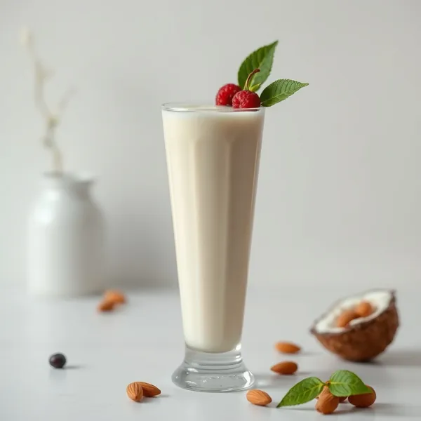 Chilled Protein Powder Almond Coconut Milk Smoothie