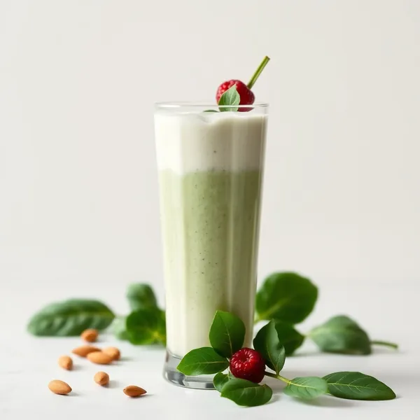 Chilled Spinach Almond Coconut Milk Smoothie