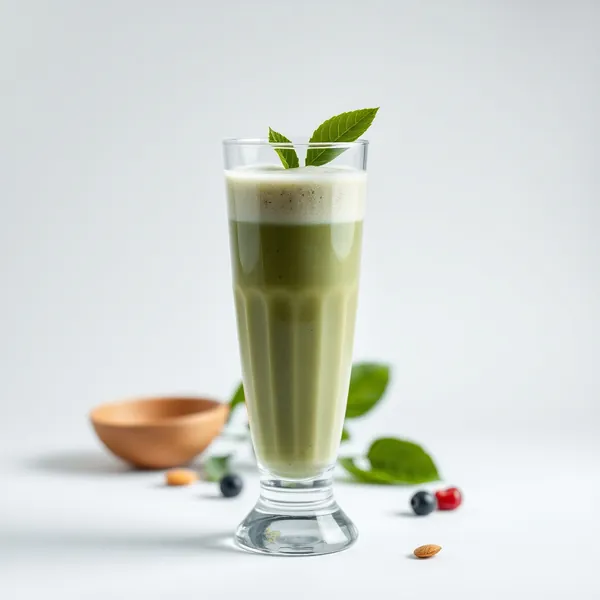 Chilled Spirulina Almond Coconut Milk Smoothie