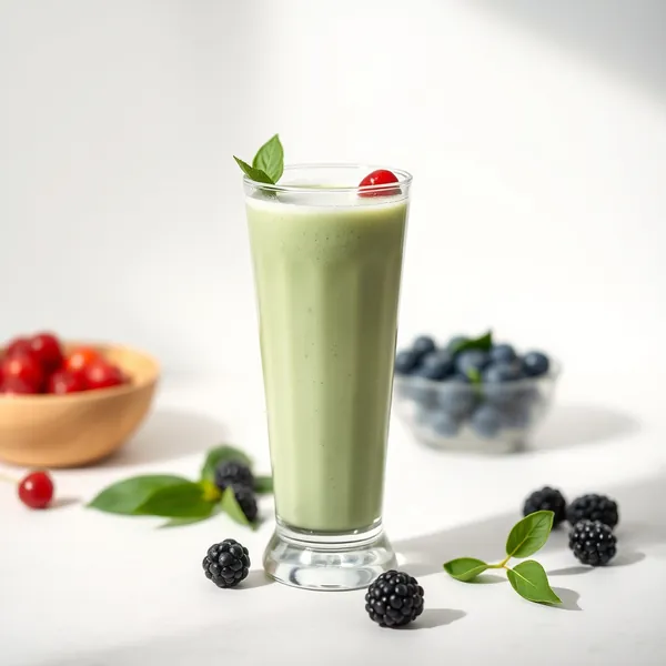 Smoothie Froid de Spiruline et Lait de Pois