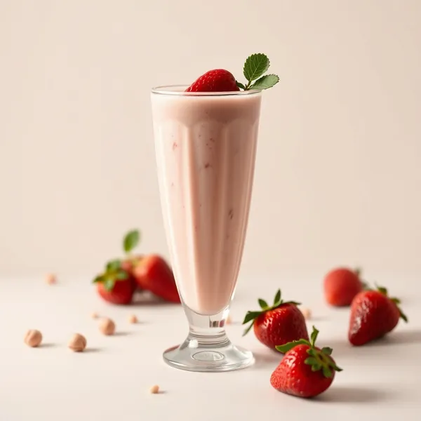 Kühler Erdbeer-Hafermilch-Smoothie