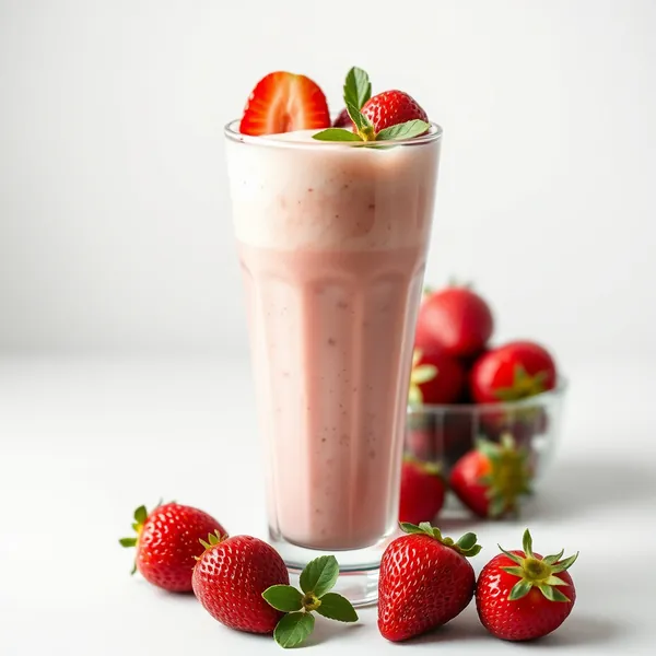 Chilled Strawberry Macadamia Milk Smoothie