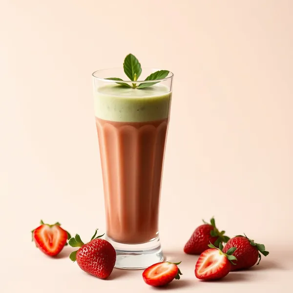 Chilled Strawberry Matcha Tea Smoothie